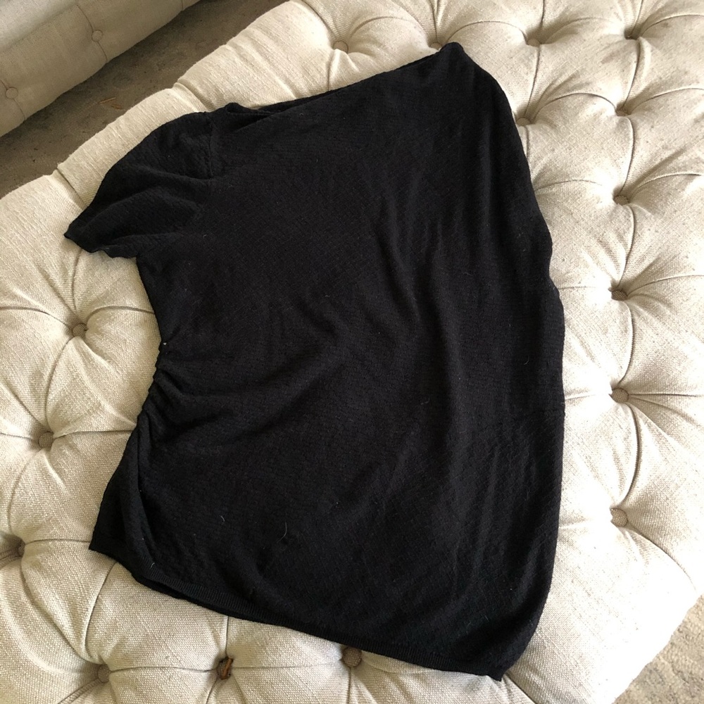 Anthropologie Moth Black Knit Short Sleeve Top